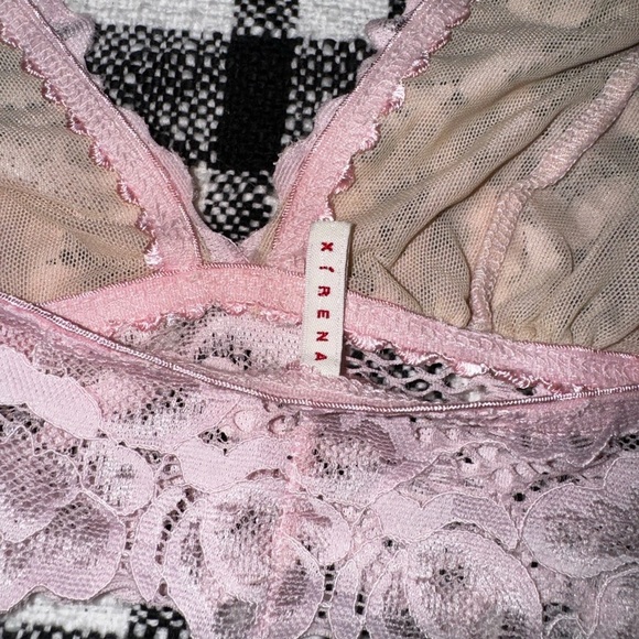 XiRENA Baby Pink Semi Sheer Triangle Cup Bralette Adjustable Size Small - Picture 3 of 4